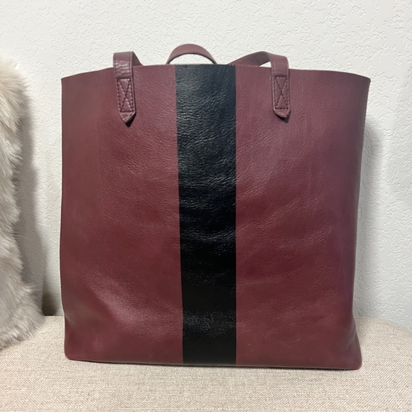 Madewell Paint Stripe Transport Leather Tote - Picture 8 of 14